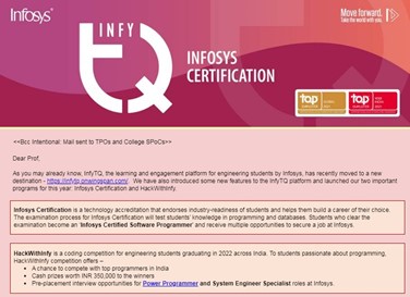 INFY TQ CERTIFICATION UPGRADE TEST