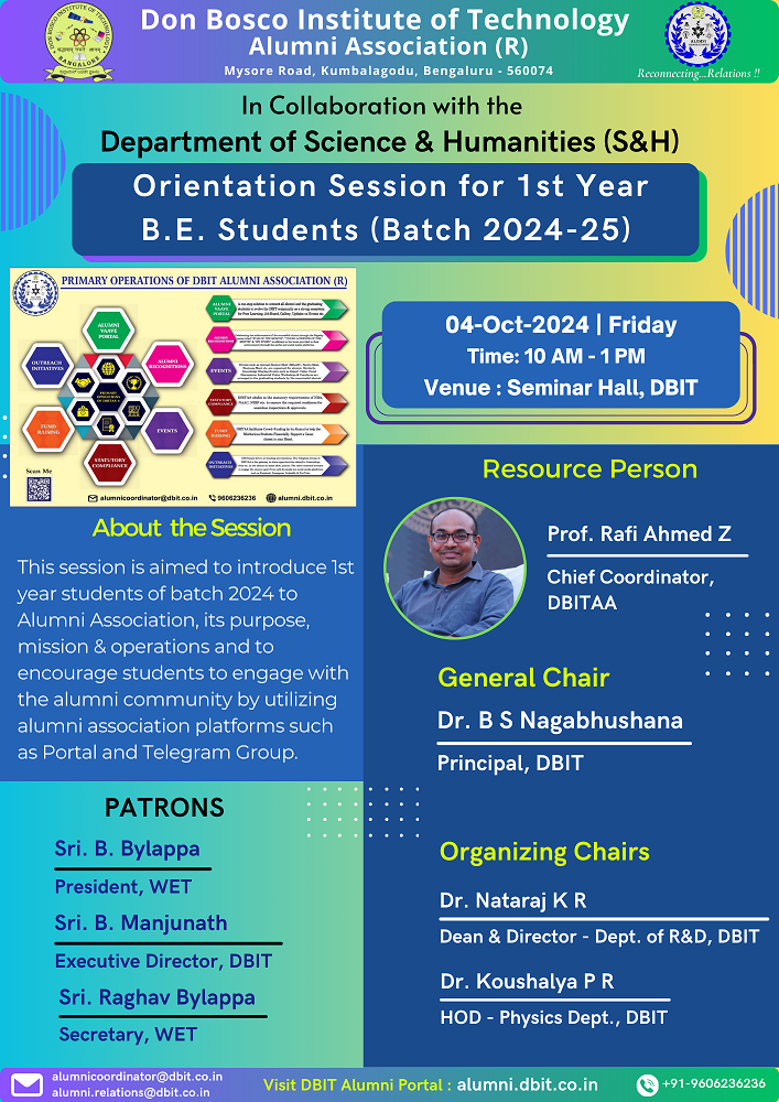 Orientation Session for 1st Year B.E. Students