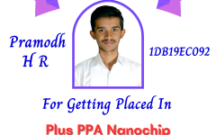 Pramodh H R (ECE, 2023 Batch) - Placed in Plus PPA Nanochip Technologies