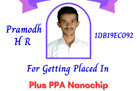 Pramodh H R (ECE, 2023 Batch) - Placed in Plus PPA Nanochip Technologies