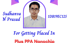 Sudhanva N Prasad (ECE, 2023 Batch) - Placed in Plus PPA Nanochip Technologies