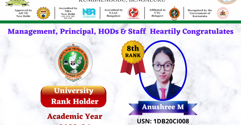 VTU Rank Holder - Anushree M