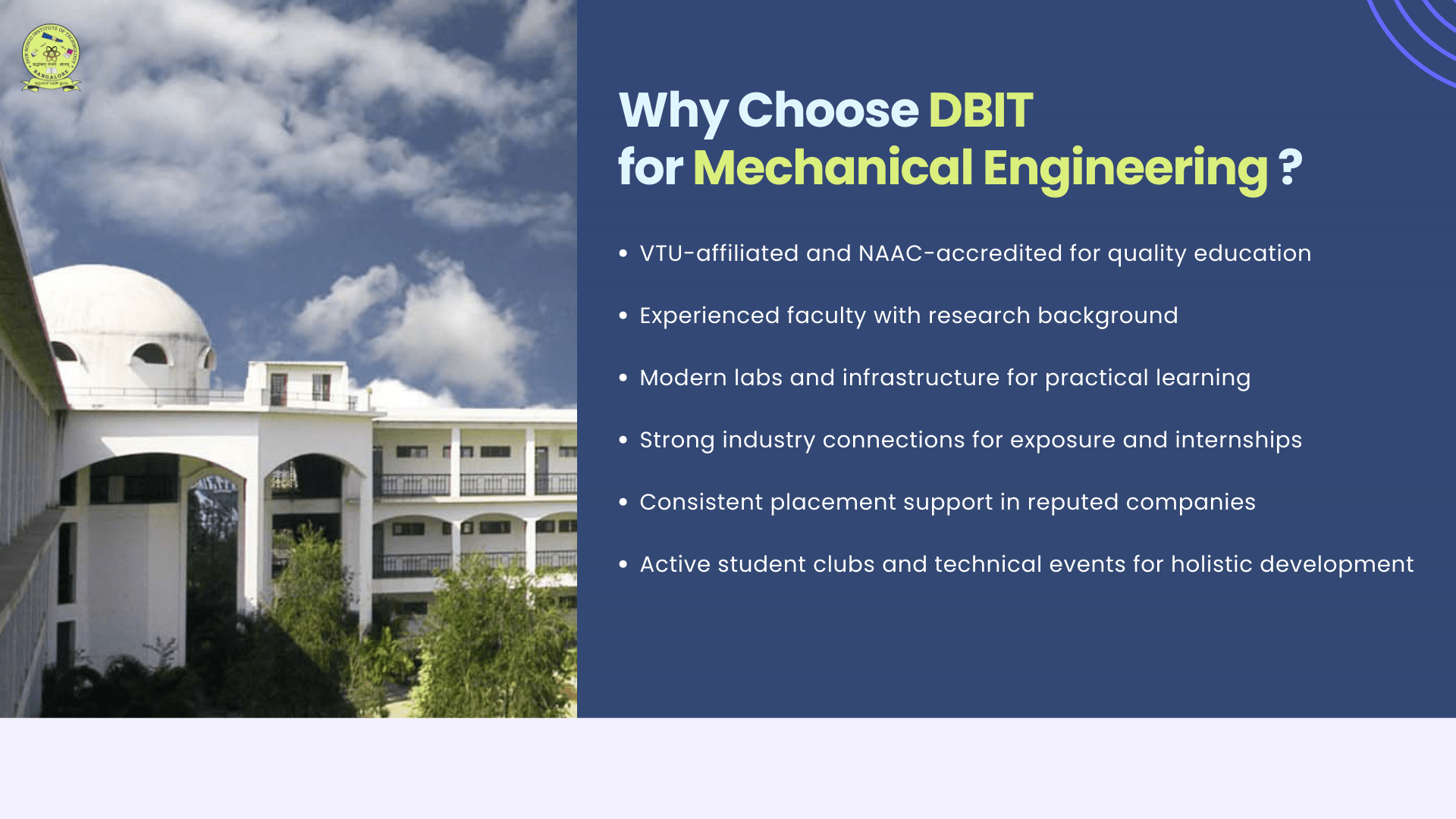 Why Choose DBIT for Mechanical Engineering